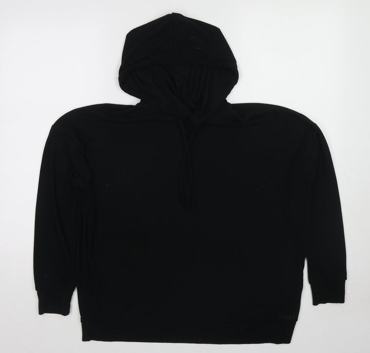 USA Pro Womens Black Polyester Pullover Hoodie Size 10 Pullover
