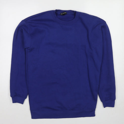PRETTYLITTLETHING Womens Blue Cotton Pullover Sweatshirt Size S