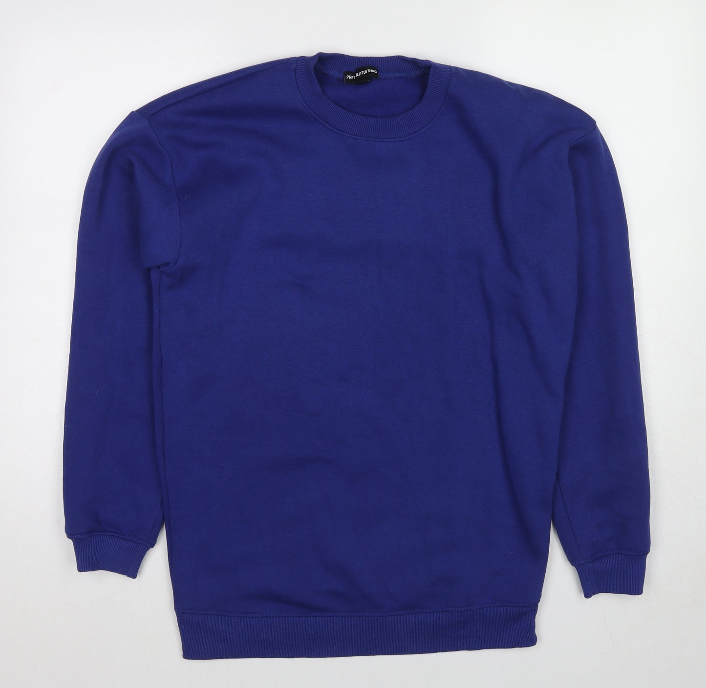 PRETTYLITTLETHING Womens Blue Cotton Pullover Sweatshirt Size S