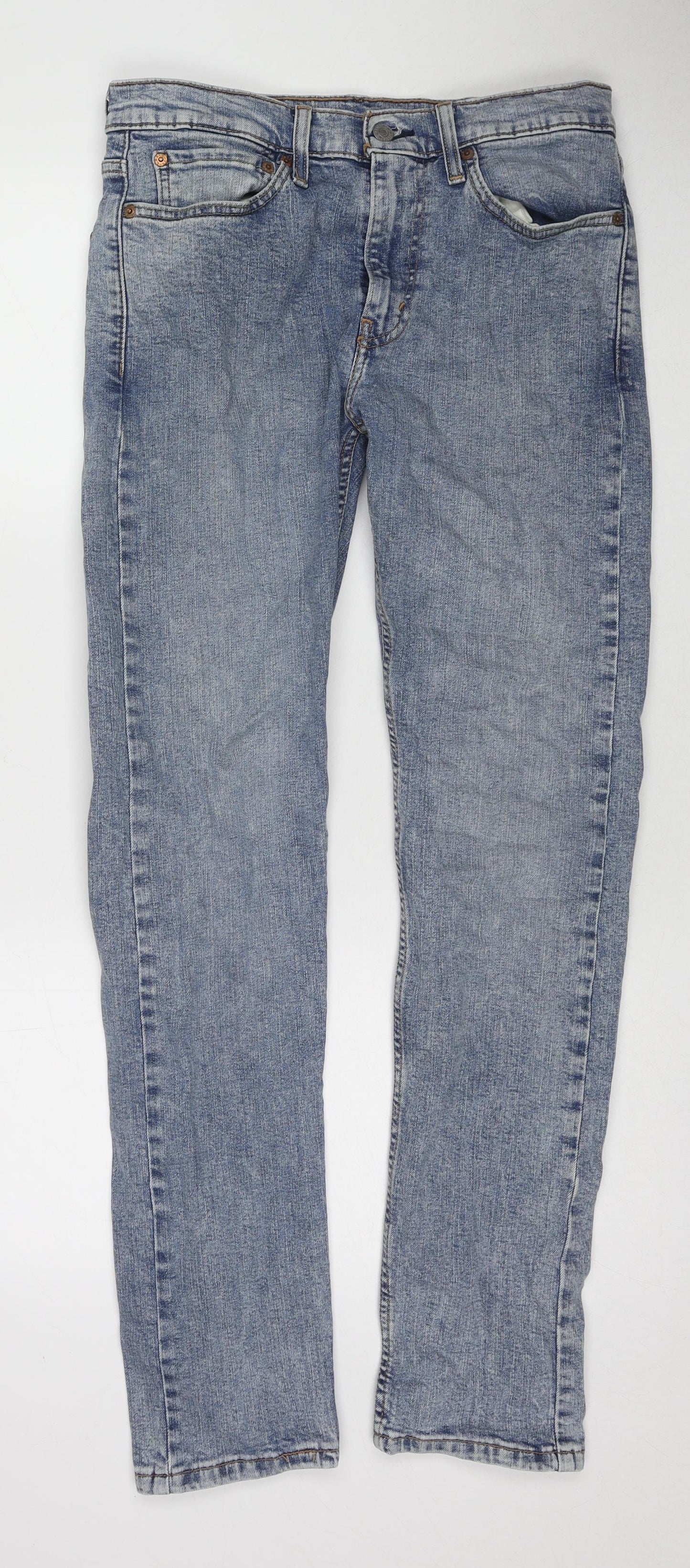 Levi's Mens Blue Cotton Skinny Jeans Size 32 in L32 in Regular Zip