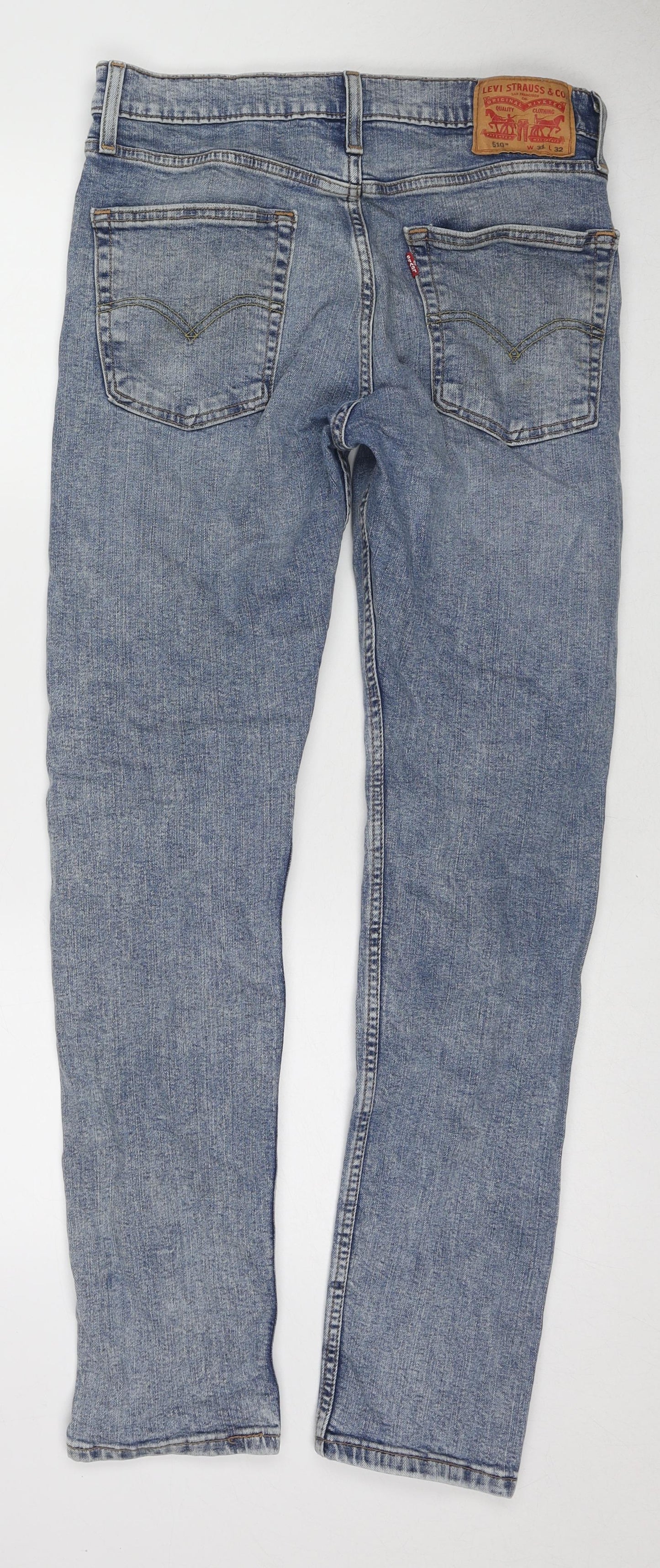 Levi's Mens Blue Cotton Skinny Jeans Size 32 in L32 in Regular Zip