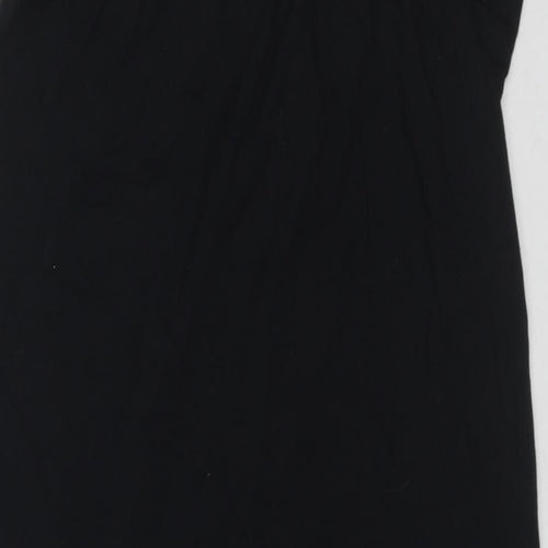 Motel Womens Black Polyester Slip Dress Size M Round Neck Tie