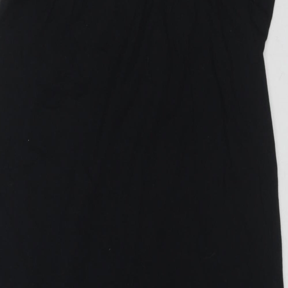 Motel Womens Black Polyester Slip Dress Size M Round Neck Tie