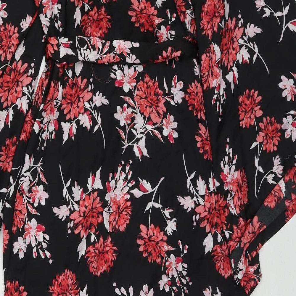 Secret Possessions Womens Multicoloured Floral Polyester Kimono Robe Size 6 Tie