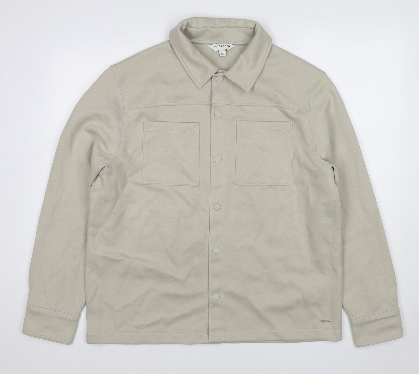 Autograph Mens Beige Jacket Size L Snap