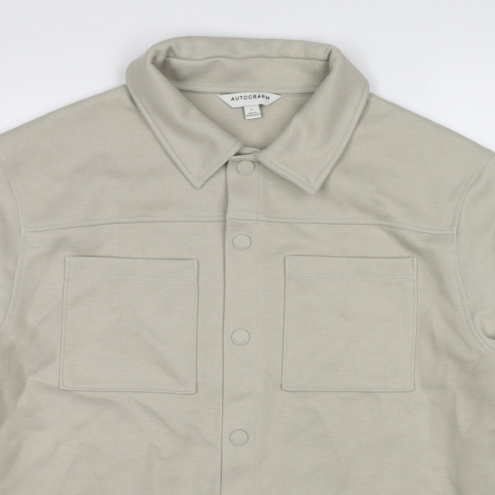 Autograph Mens Beige Jacket Size L Snap
