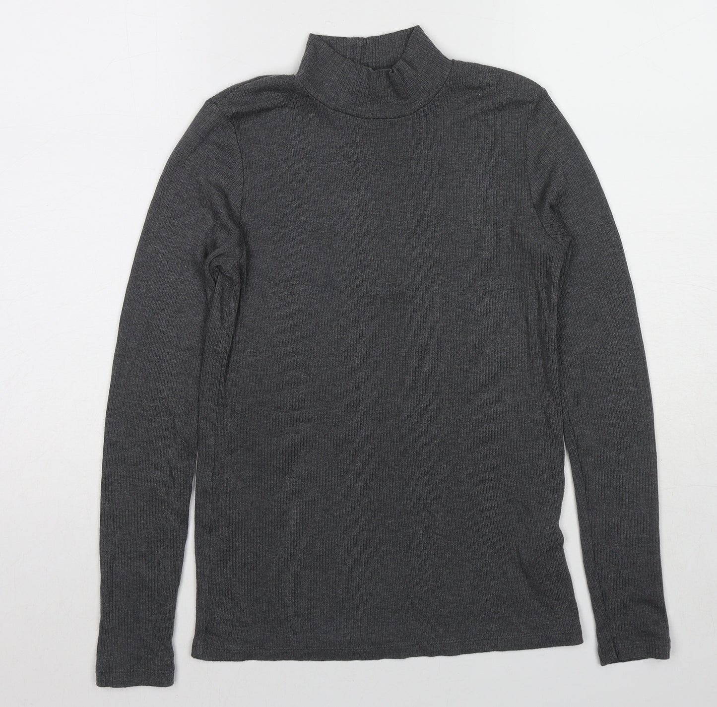 Uniqlo Womens Grey High Neck Acrylic Pullover Jumper Size L