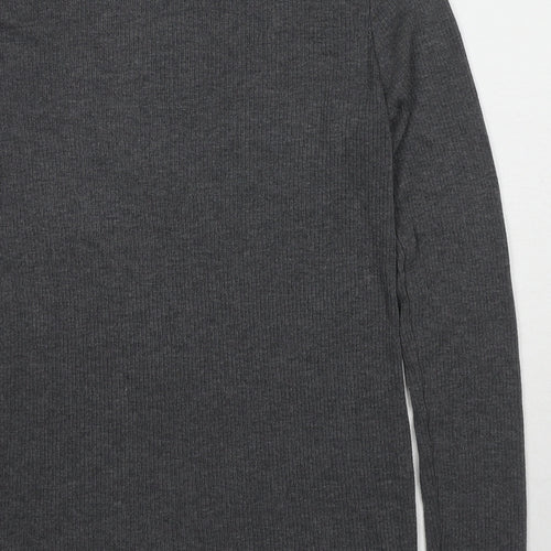 Uniqlo Womens Grey High Neck Acrylic Pullover Jumper Size L