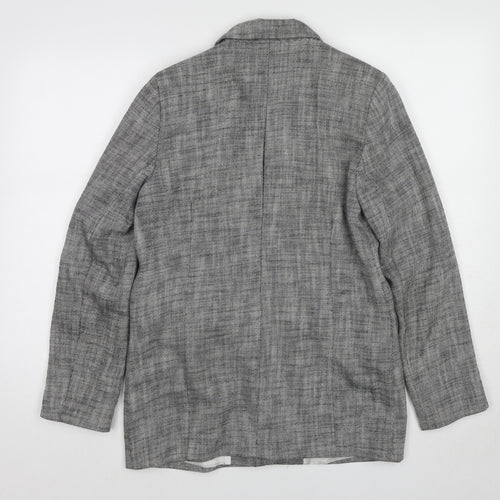 Topshop Womens Black Geometric Jacket Blazer Size 10 Button