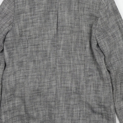 Topshop Womens Black Geometric Jacket Blazer Size 10 Button