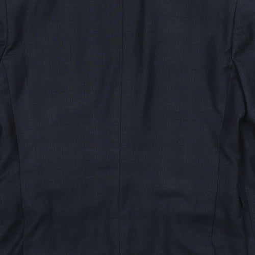 One Six 5ive Mens Blue Plaid Polyester Jacket Suit Jacket Size 38 Regular