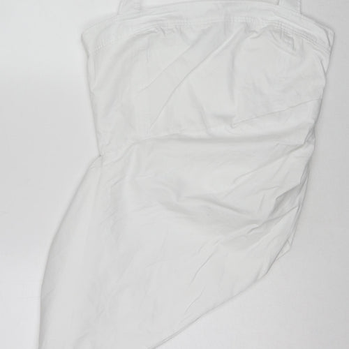 Zara Womens White Cotton Cropped Tank Size L Halter