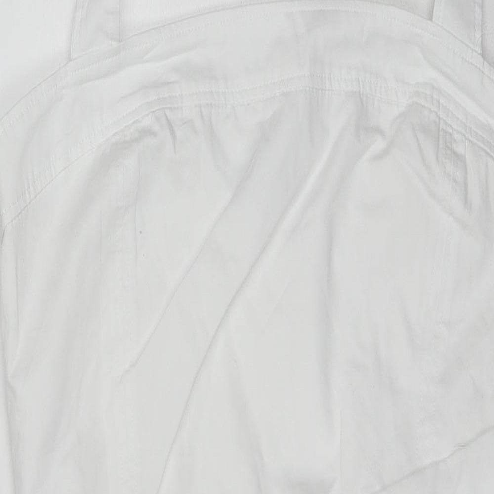 Zara Womens White Cotton Cropped Tank Size L Halter