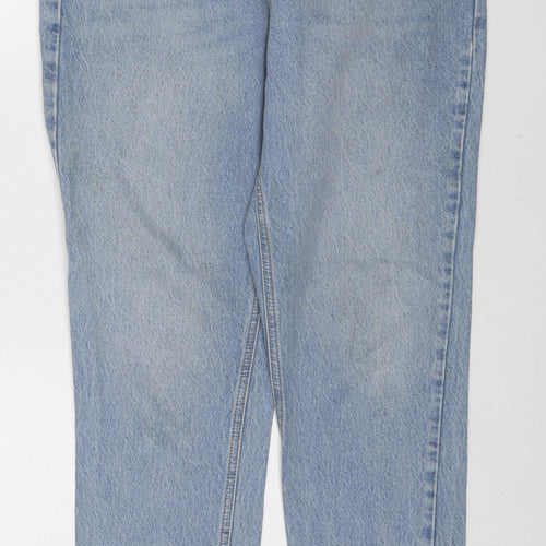 Topshop Womens Blue Cotton Tapered Jeans Size 32 in L32 in Regular Zip
