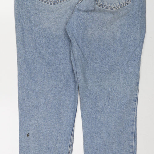 Topshop Womens Blue Cotton Tapered Jeans Size 32 in L32 in Regular Zip