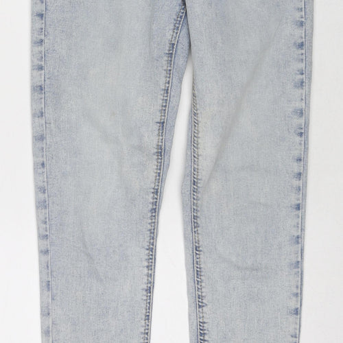 Topshop Womens Blue Cotton Skinny Jeans Size 26 in L32 in Regular Zip