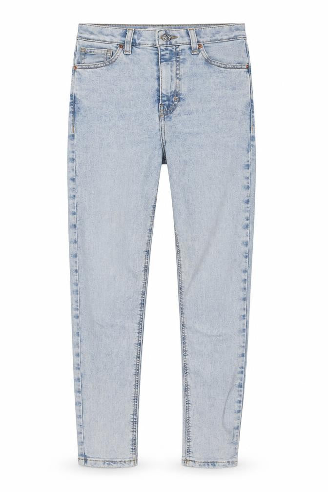Topshop Womens Blue Cotton Skinny Jeans Size 26 in L32 in Regular Zip