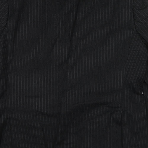 St Michael Mens Black Striped Wool Jacket Suit Jacket Size 44 Regular