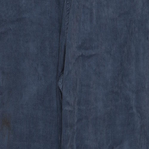 Marks and Spencer Womens Blue Cotton Trousers Size 20 L31 in Regular Zip