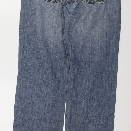 Gap Mens Blue Cotton Flared Jeans Size 31 in L32 in Regular Zip