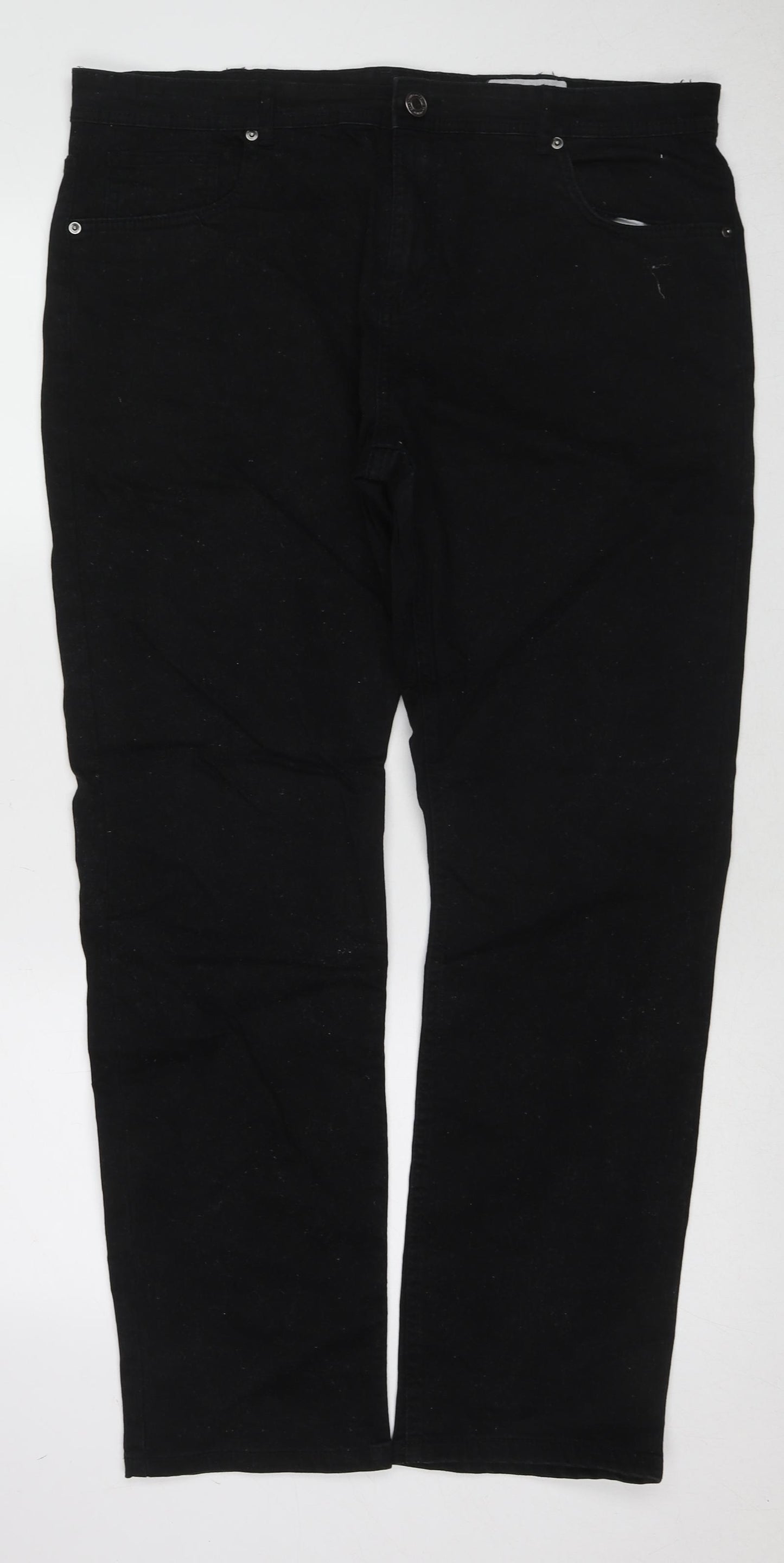 Denim & Co. Mens Black Cotton Straight Jeans Size 38 in L32 in Regular Zip