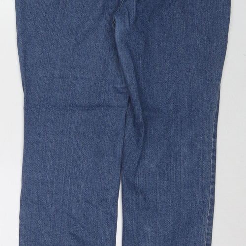 D&Co. Womens Blue Cotton Straight Jeans Size 18 L28 in Regular Zip