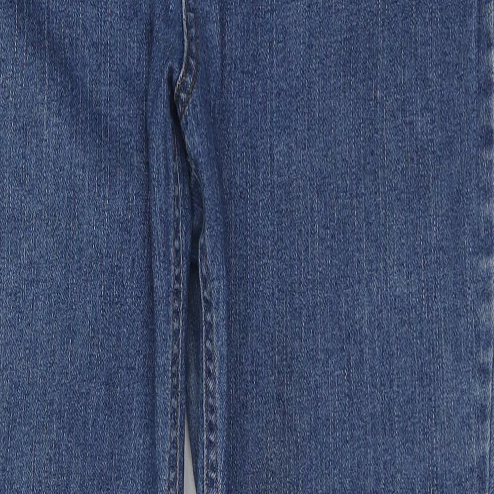 D&Co. Womens Blue Cotton Straight Jeans Size 18 L28 in Regular Zip