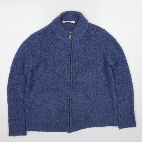 EWM Womens Blue Acrylic Full Zip Sweatshirt Size 14 Zip - Size 14-16