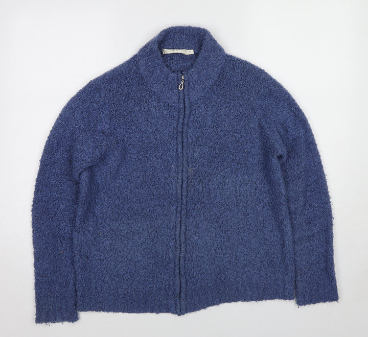 EWM Womens Blue Acrylic Full Zip Sweatshirt Size 14 Zip - Size 14-16