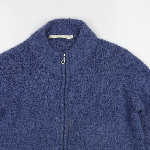 EWM Womens Blue Acrylic Full Zip Sweatshirt Size 14 Zip - Size 14-16