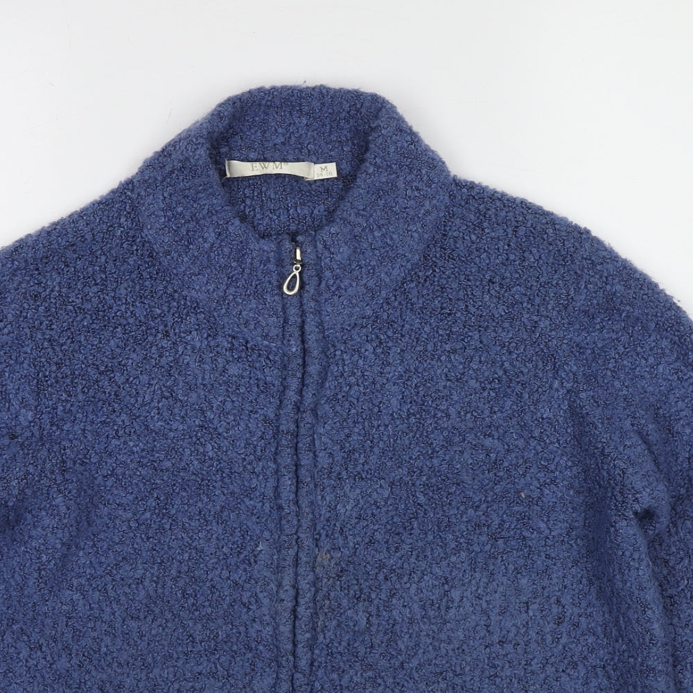 EWM Womens Blue Acrylic Full Zip Sweatshirt Size 14 Zip - Size 14-16