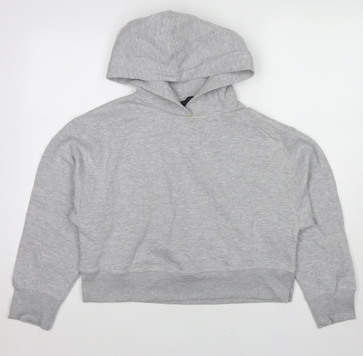 Zara Womens Grey Cotton Pullover Hoodie Size S Pullover