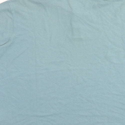 Marks and Spencer Mens Blue 100% Cotton Polo Size 2XL Collared Button