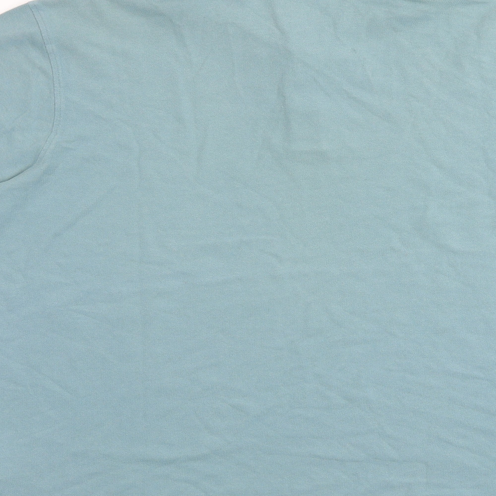Marks and Spencer Mens Blue 100% Cotton Polo Size 2XL Collared Button
