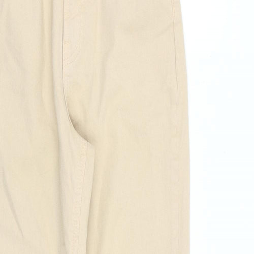 Pieces Womens Beige Cotton Tapered Jeans Size S L28 in Regular Zip