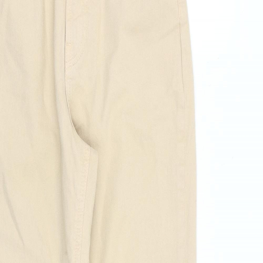 Pieces Womens Beige Cotton Tapered Jeans Size S L28 in Regular Zip