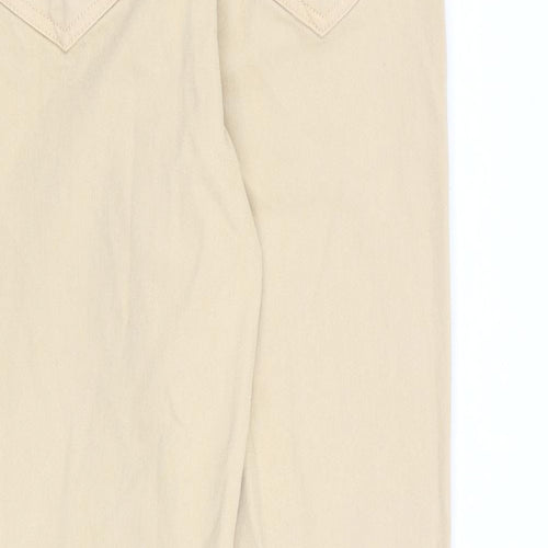 Pieces Womens Beige Cotton Tapered Jeans Size S L28 in Regular Zip