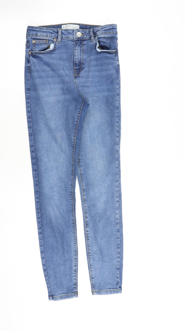 Denim & Co. Womens Blue Cotton Skinny Jeans Size 10 L27 in Regular Zip