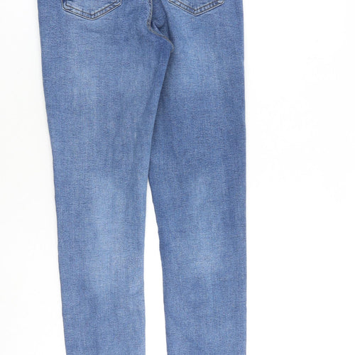 Denim & Co. Womens Blue Cotton Skinny Jeans Size 10 L27 in Regular Zip