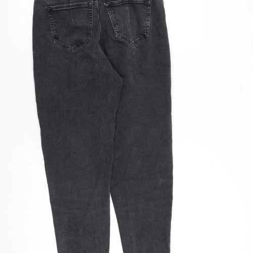 Marks and Spencer Womens Grey Cotton Tapered Jeans Size 10 L29 in Regular Zip