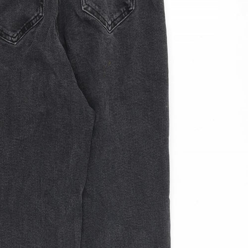 Marks and Spencer Womens Grey Cotton Tapered Jeans Size 10 L29 in Regular Zip