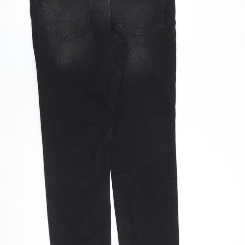 Denim & Co. Mens Black Cotton Straight Jeans Size 34 in L34 in Regular Button