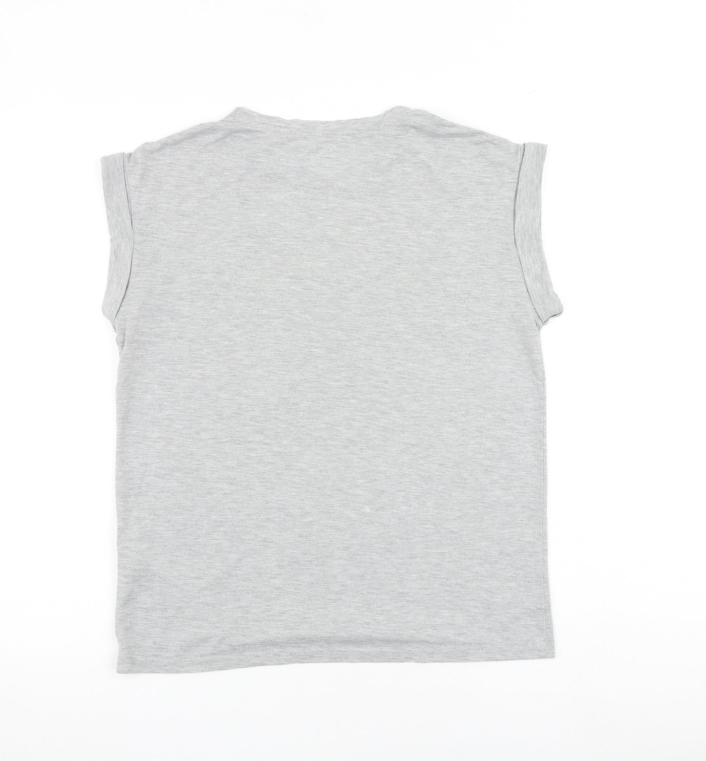 Silent Theory Womens Grey Cotton Basic T-Shirt Size 8 Round Neck