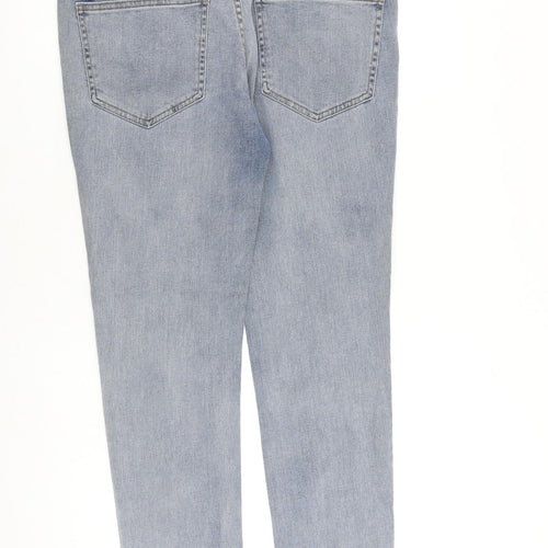 George Mens Blue Cotton Skinny Jeans Size 32 in L30 in Slim Zip