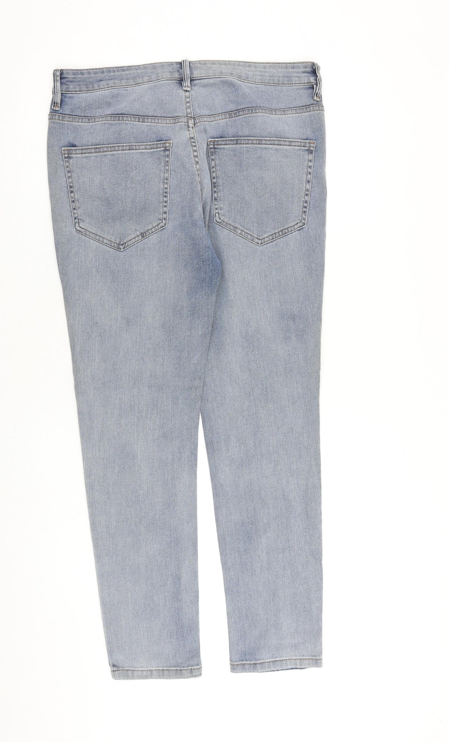 George Mens Blue Cotton Skinny Jeans Size 32 in L30 in Slim Zip