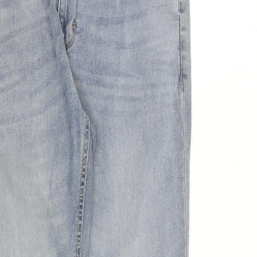 George Mens Blue Cotton Skinny Jeans Size 32 in L30 in Slim Zip