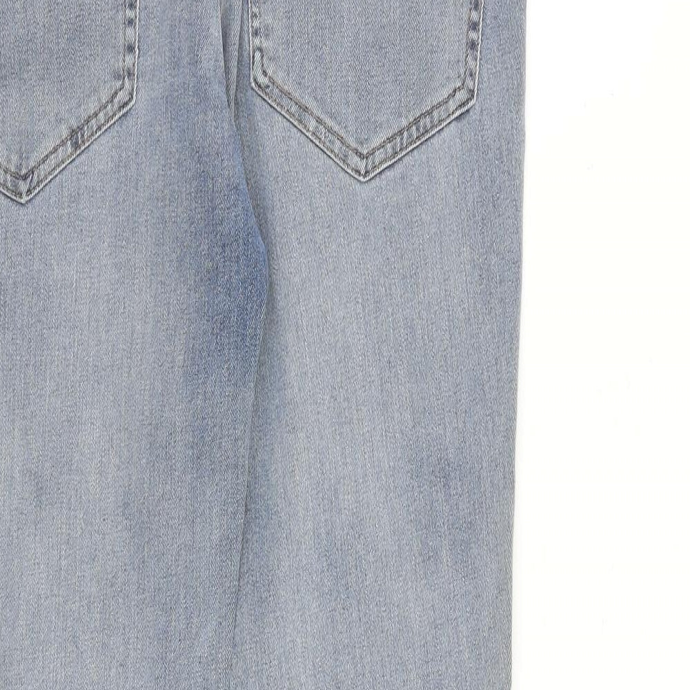 George Mens Blue Cotton Skinny Jeans Size 32 in L30 in Slim Zip