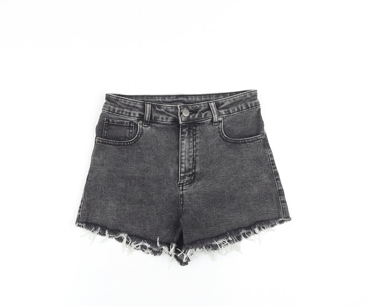 Tezenis Womens Grey 100% Cotton Cut-Off Shorts Size 27 in L3 in Regular Zip
