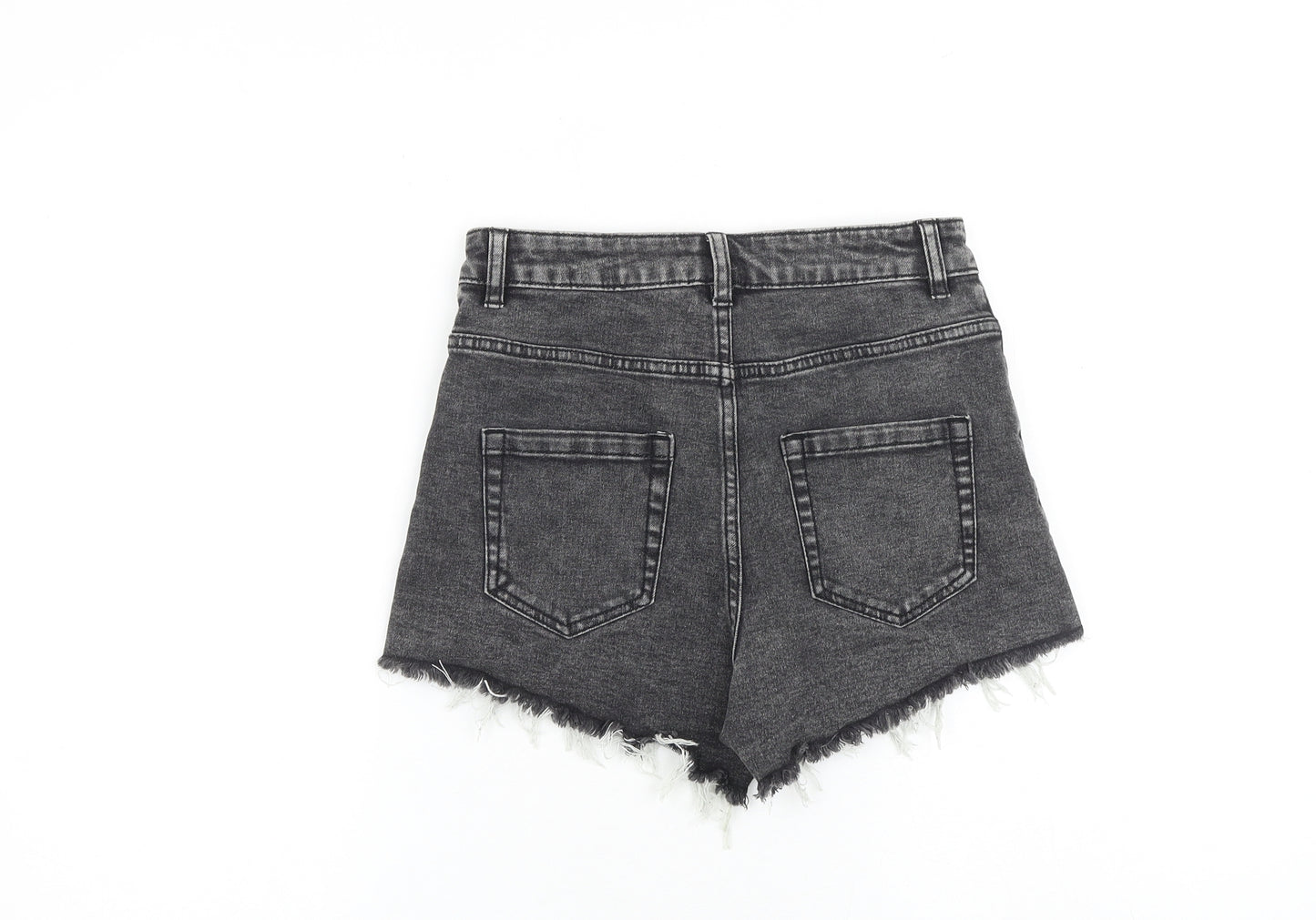 Tezenis Womens Grey 100% Cotton Cut-Off Shorts Size 27 in L3 in Regular Zip
