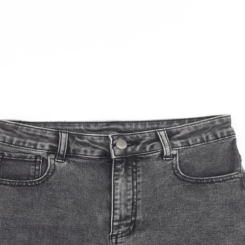 Tezenis Womens Grey 100% Cotton Cut-Off Shorts Size 27 in L3 in Regular Zip